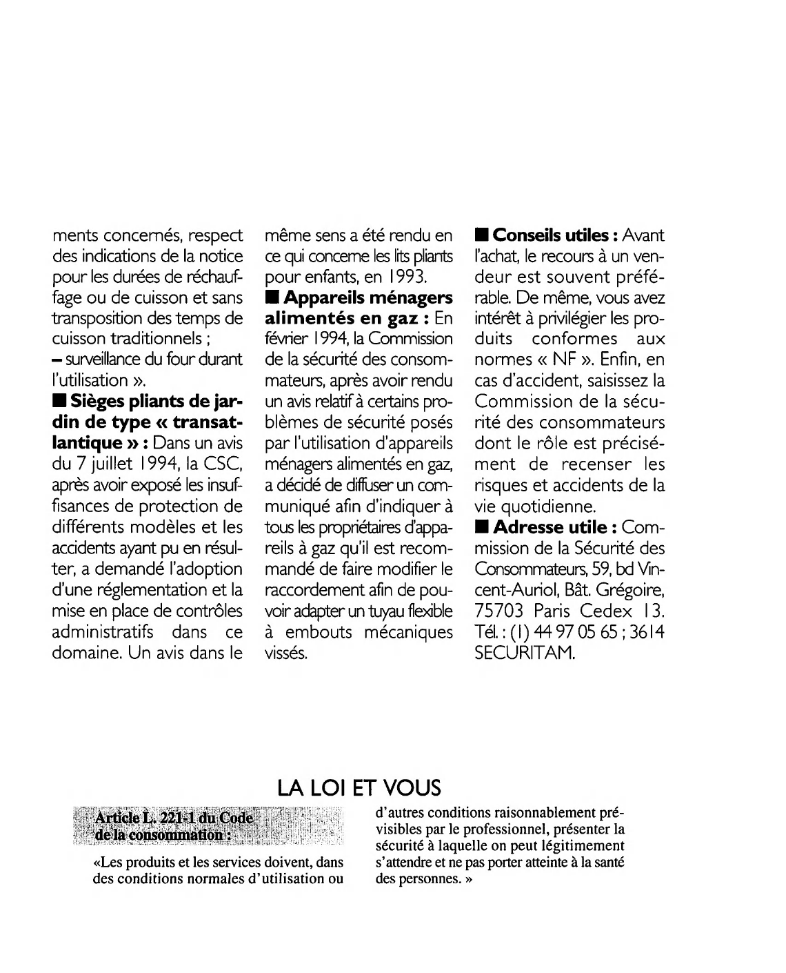 Prévisualisation du document Article L. 211-1 du code de la consommation : commentaire