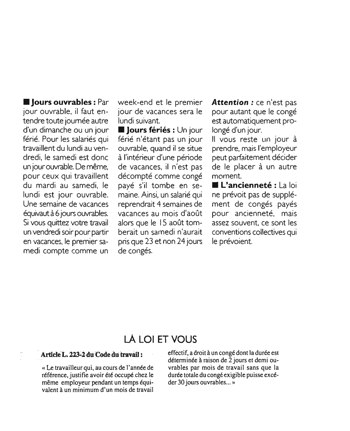 Prévisualisation du document Article L. 223-2 du Code du travail : commentaire