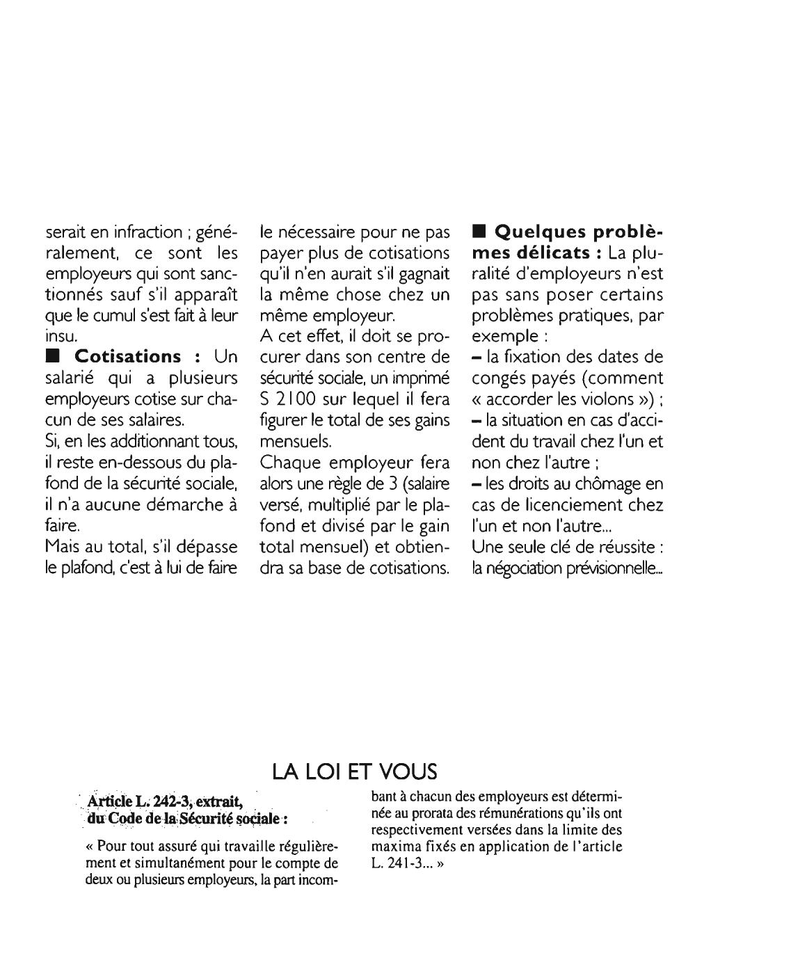 Prévisualisation du document Article L. 242-3, extrait, du Code de la Sécurité sociale : commentaire