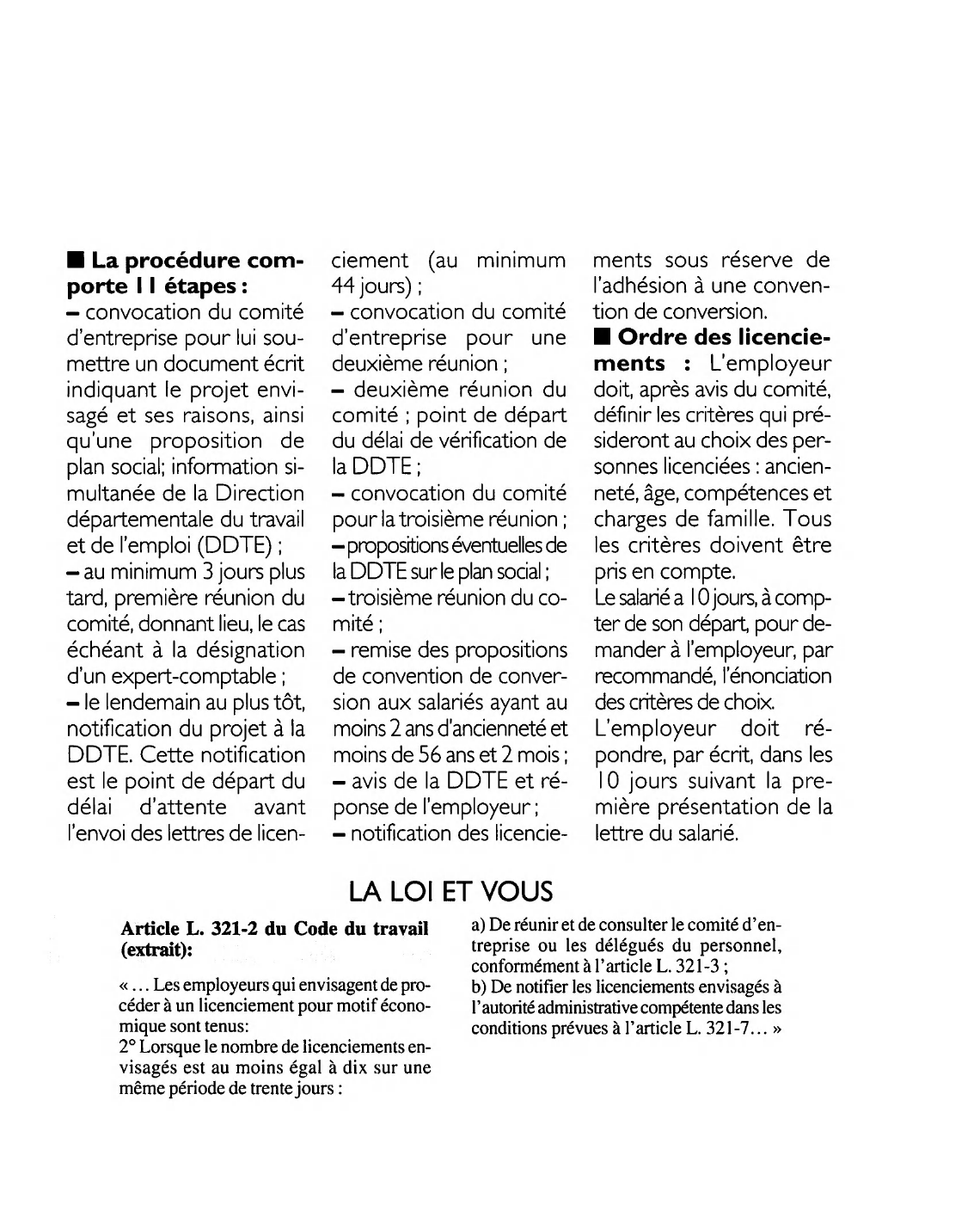 Prévisualisation du document Article L. 321-2 du Code du travail (extrait): commentaire