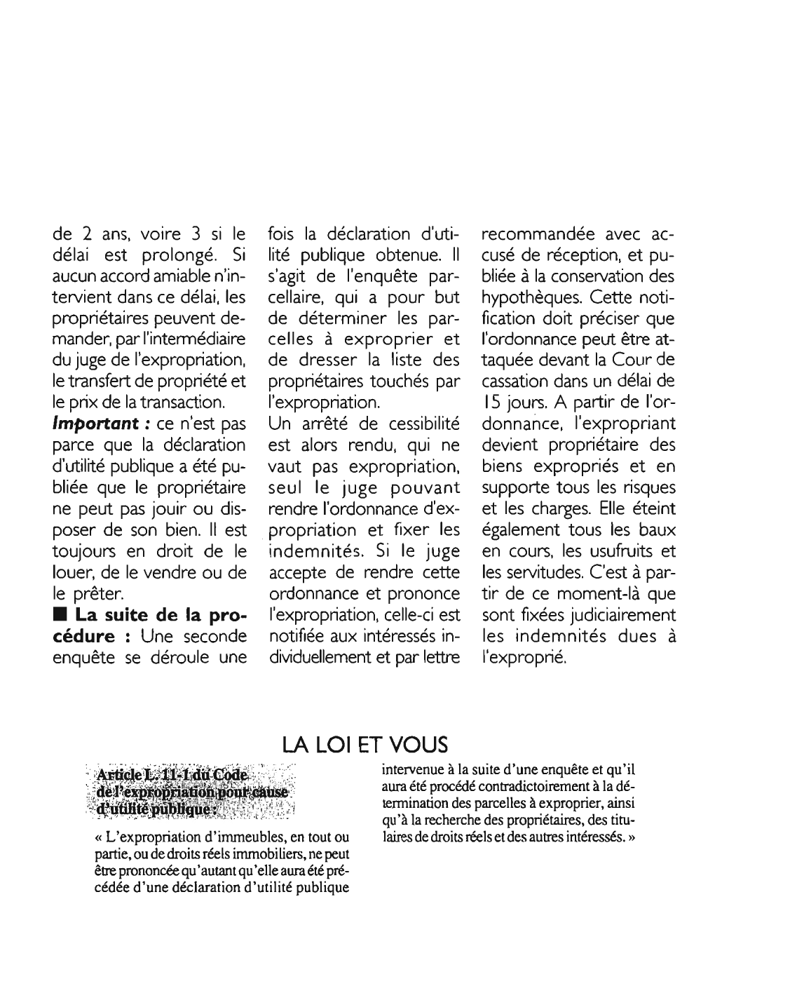 Prévisualisation du document Article L.11-1 du code de l'expropriation