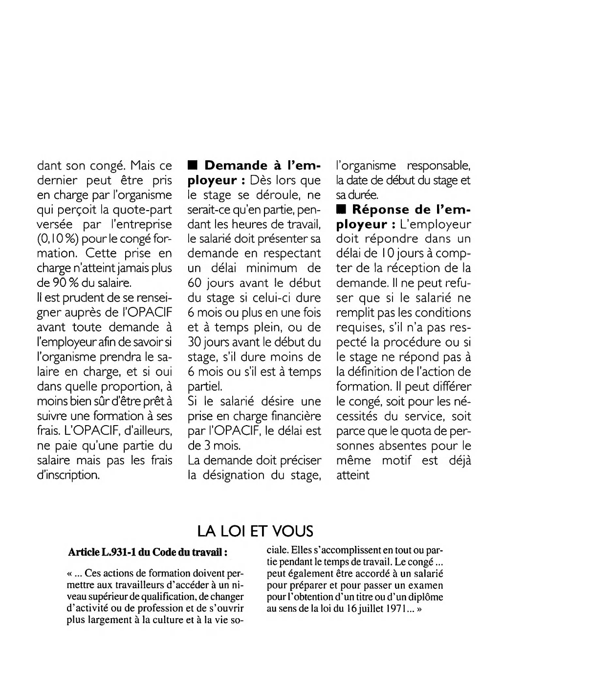 Prévisualisation du document Article L.931-1 du Code du travail : commentaire