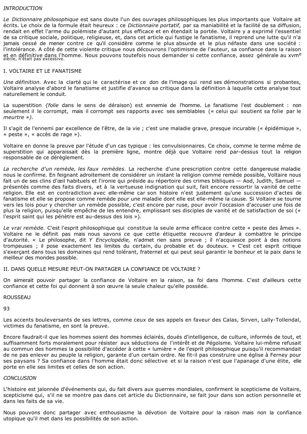 Prévisualisation du document 	Article le "FANATISME" de Voltaire (Dictionnaire philosophique)