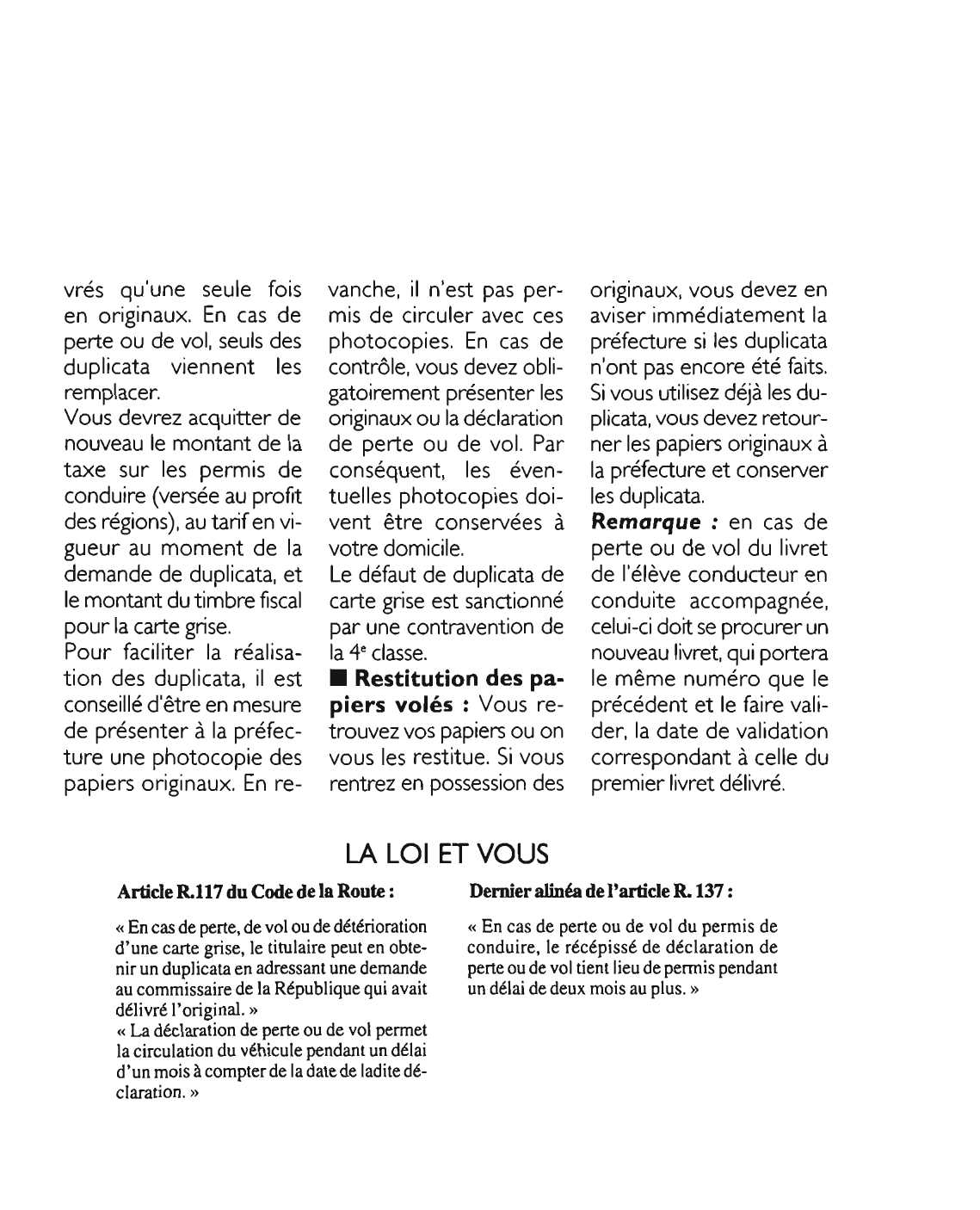 Prévisualisation du document Article R.117 du Code de la Route : commentaire