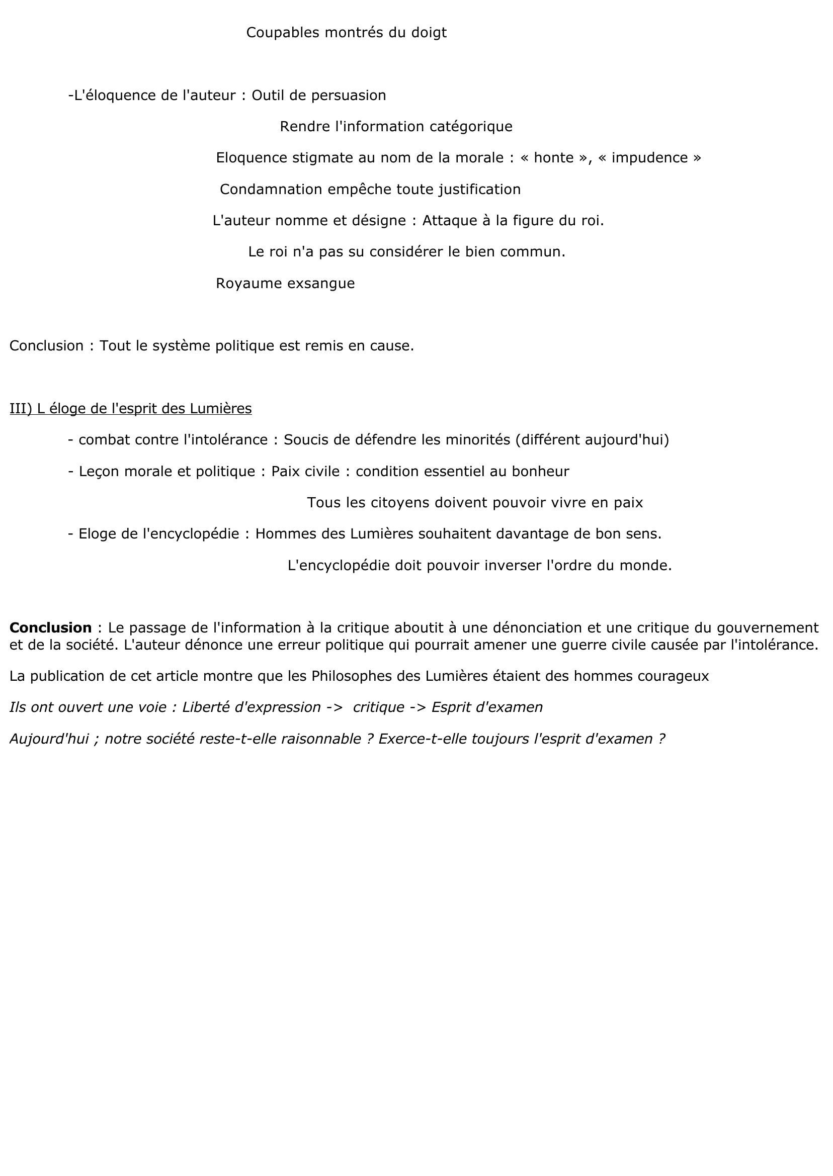 Prévisualisation du document Article « Réfugiés » Encyclopédie (Fiche de révision - Bac Français)