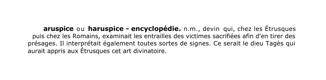 Prévisualisation du document aruspice ou haruspice - encyclopédie.