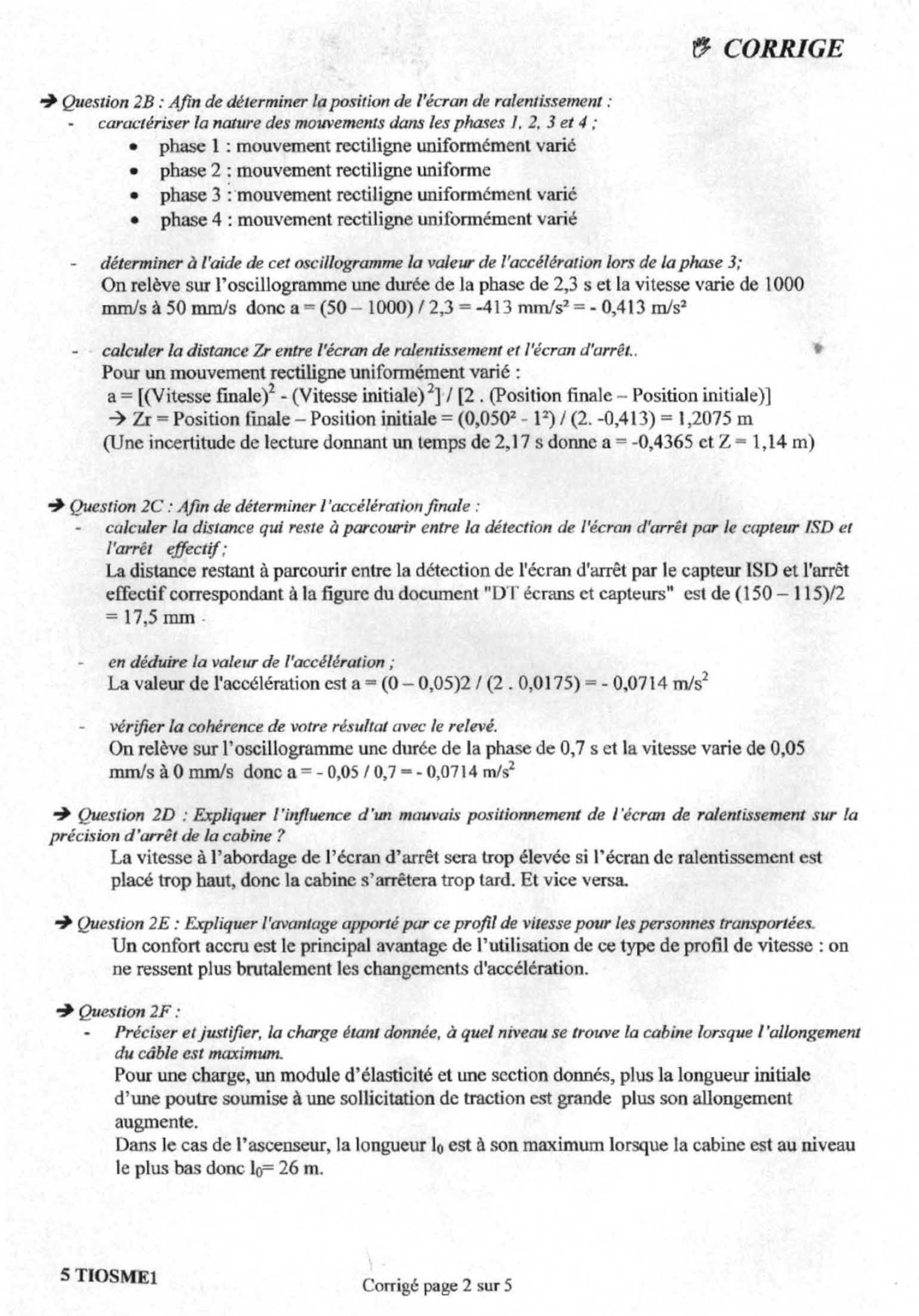 Prévisualisation du document Ascenseur sans local de machine - Bac S SI 2005 (corrigé)