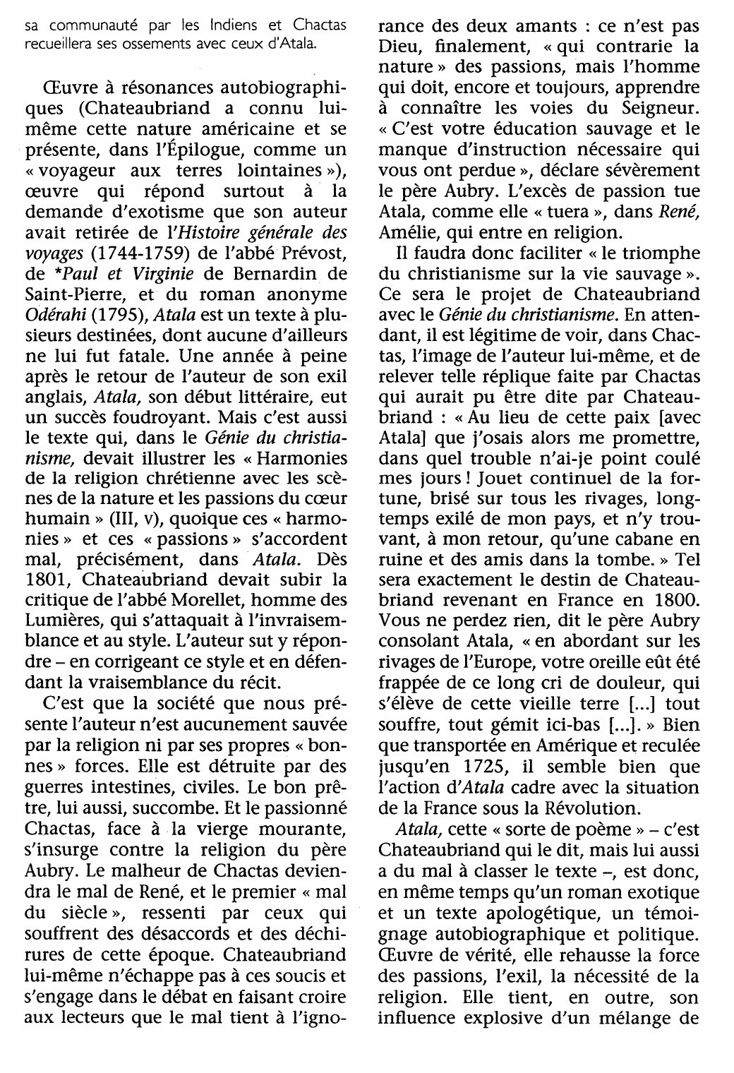 Prévisualisation du document ATALA ou les Amours de deux sauvages dans le désert de François-René, vicomte de Chateaubriand