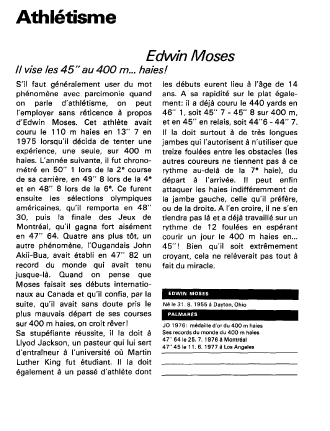 Prévisualisation du document Athlétisme:Edwin Moses (sports).