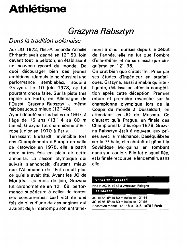 Prévisualisation du document Athlétisme:Grazyna Rabsztyn (sports).
