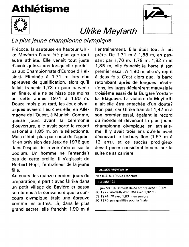 Prévisualisation du document Athlétisme:Ulrike Meyfarth 	.