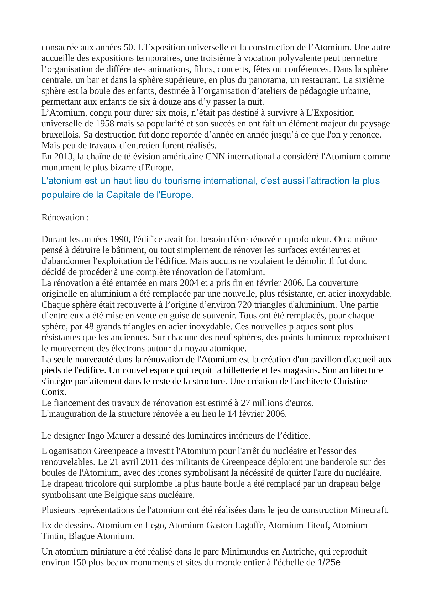 Prévisualisation du document Atomium