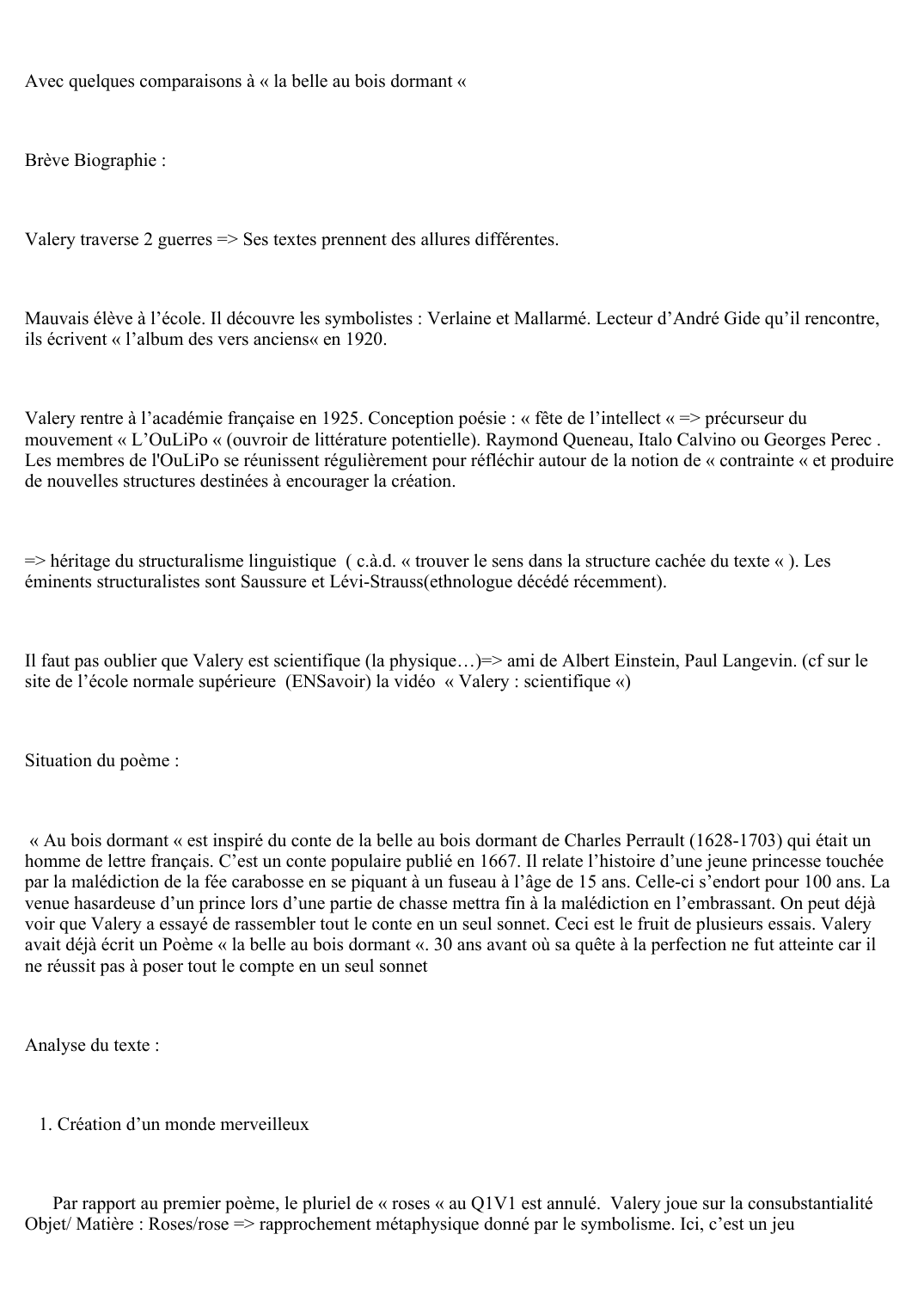 Prévisualisation du document « Au bois dormant »
Paul Valéry