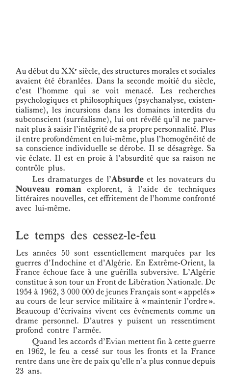 Prévisualisation du document Au début du XX• siècle, des structures morales et sociales
avaient été ébranlées. Dans la seconde moitié du siècle,
c'est...