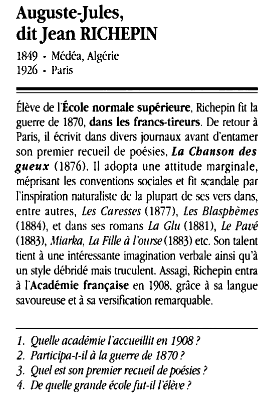 Prévisualisation du document Auguste-Jules, dit Jean RICHEPIN