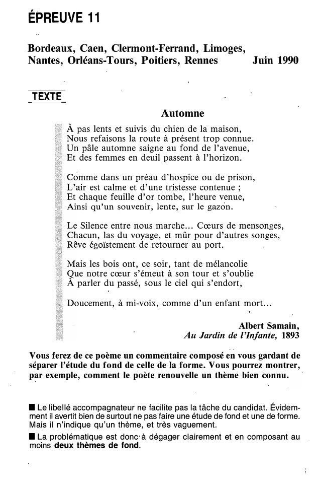 Prévisualisation du document Automne - Albert Samain, Au Jardin de l'Infante, 1893