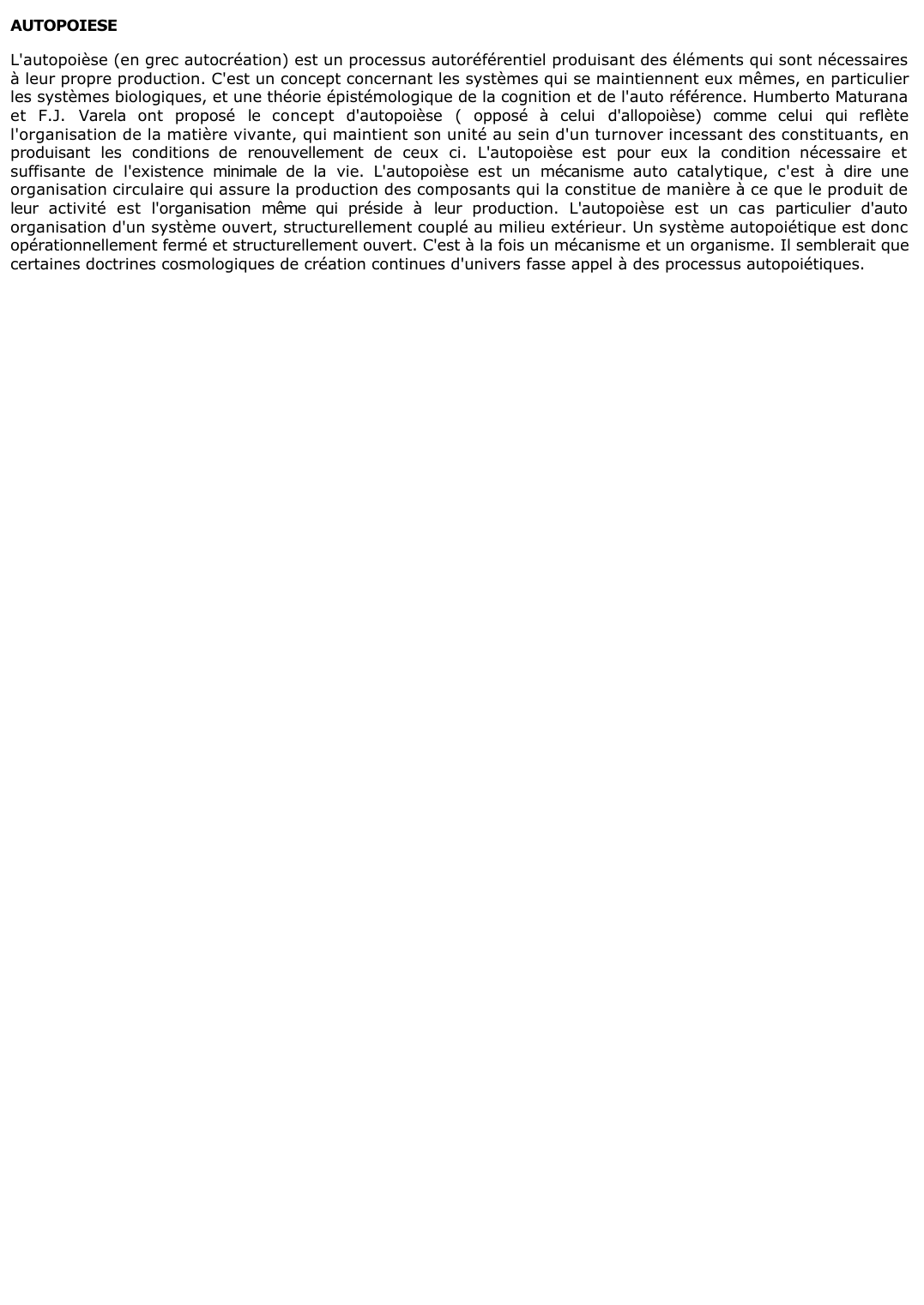 Prévisualisation du document AUTOPOIESE