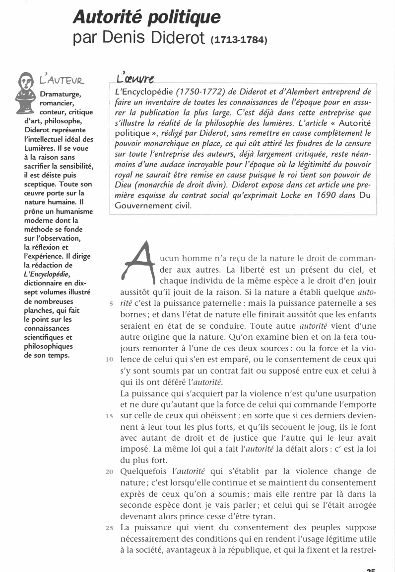 Prévisualisation du document Autorité politique par Denis Diderot - Analyse de texte