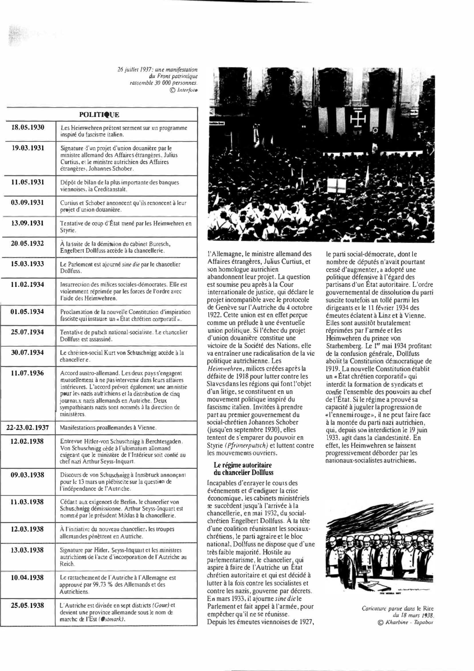 Prévisualisation du document Autriche de 1930 à 1939 : Histoire