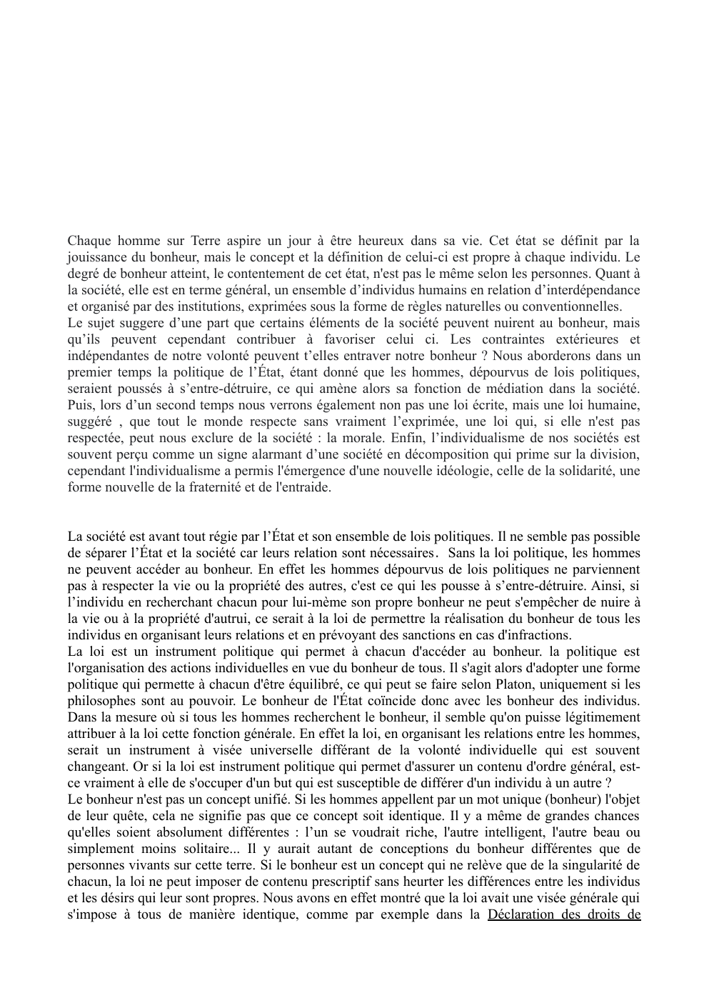 Prévisualisation du document Autrui et le Bonheur (dissertation)