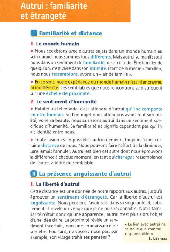 Prévisualisation du document Autrui : familiarité et étrangeté