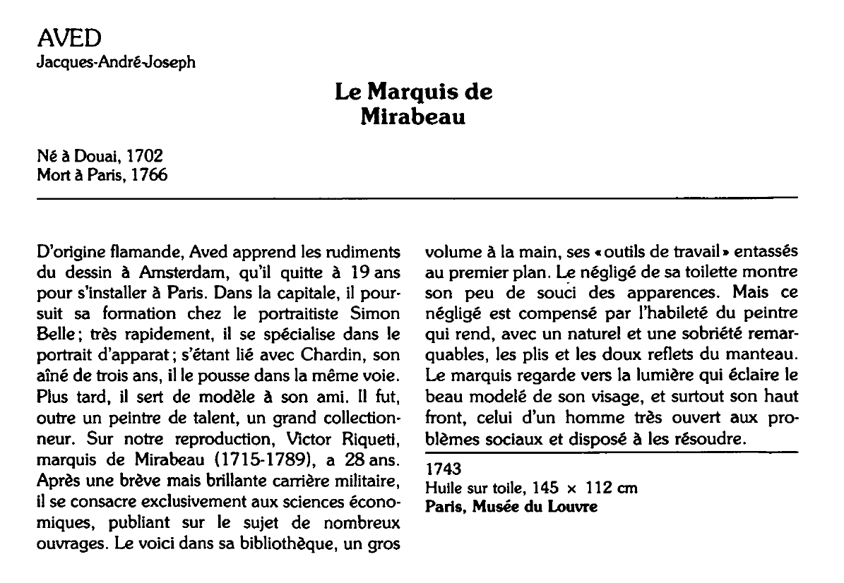 Prévisualisation du document AVED Jacques-André-Joseph : Le Marquis de Mirabeau
