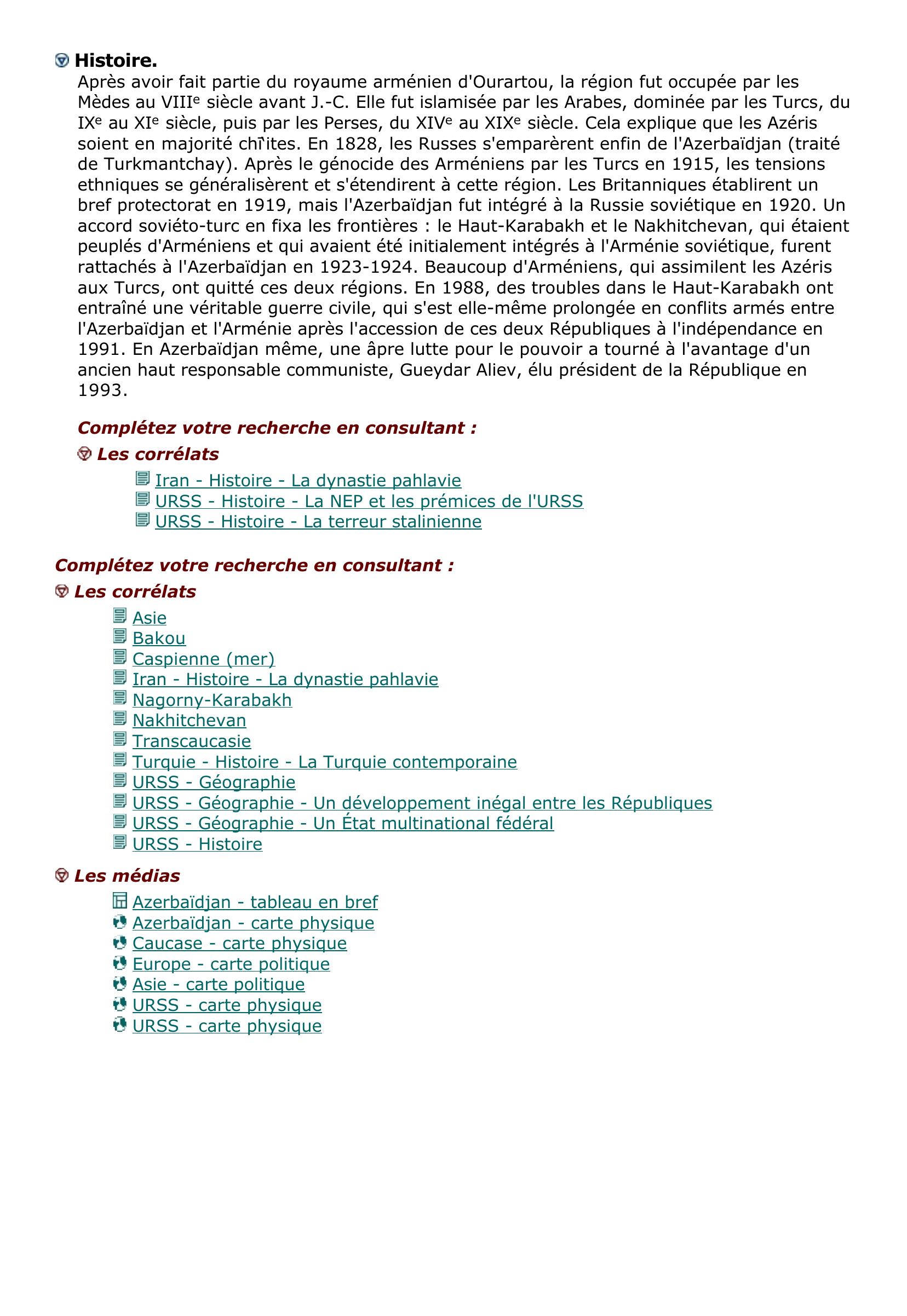 Prévisualisation du document Azerbaïdjan - encyclopédie.