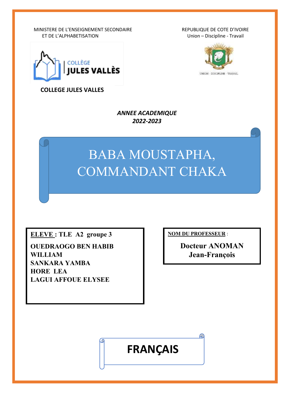 Prévisualisation du document BABA MOUSTAPHA AUTEUR DRAMATURGE TCHADIEN