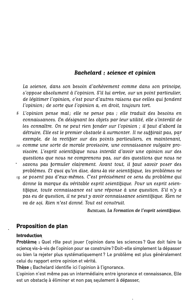 Prévisualisation du document Bachelard ; &cience et opinion
La Mience, dano o0n beooin d'achèvement comme dano oon principe,
o'opp0oe aboolument à l'opinion. S'il...