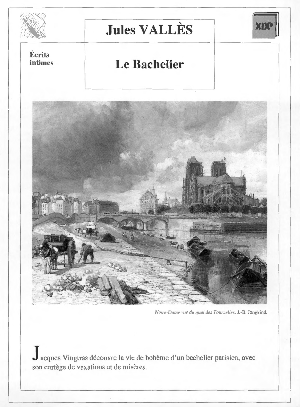 Prévisualisation du document BACHELIER (Le)    Jules Vallès
