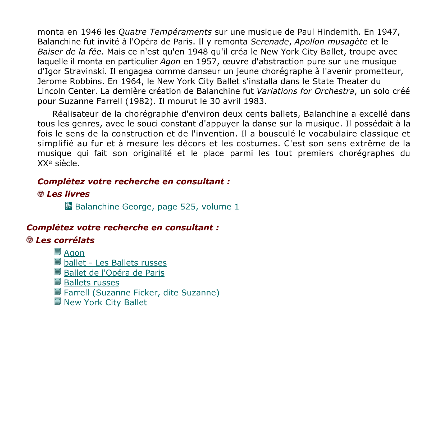 Prévisualisation du document Balanchine (Gueorgui Melitonovitch Balanchivadze - encyclopédie.