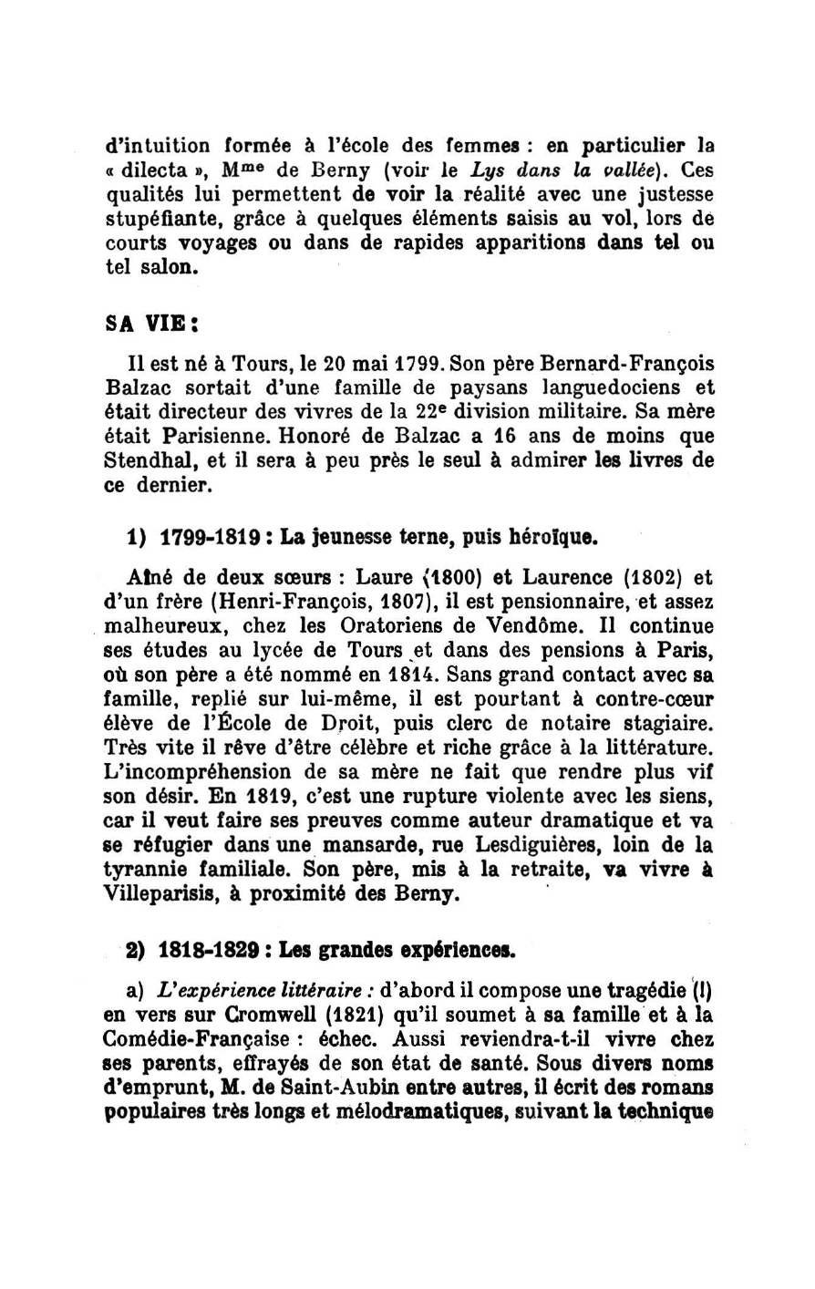 Prévisualisation du document BALZAC : 1799-1850 : vie et oeuvre