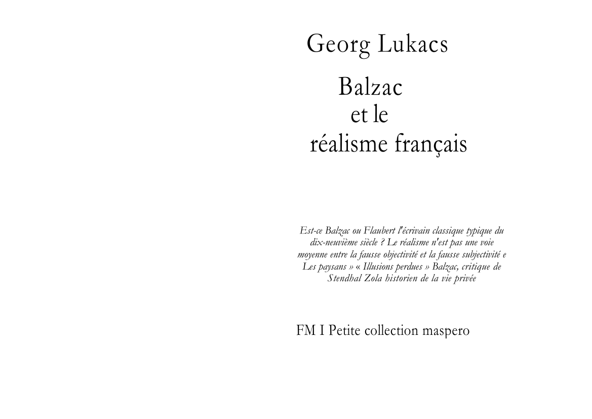 Prévisualisation du document Balzac et le réalisme