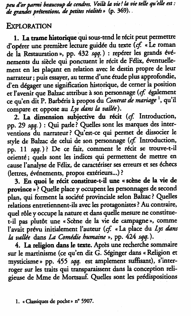 Prévisualisation du document Balzac : Le Lys dans la vallée (analyse littéraire)