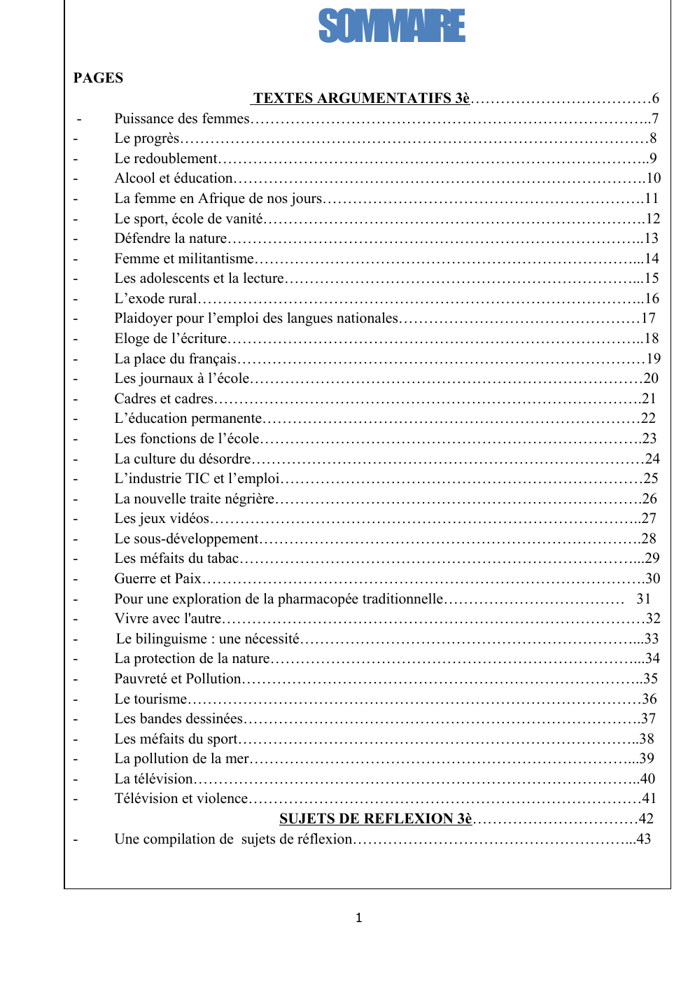 Prévisualisation du document Banque de textes