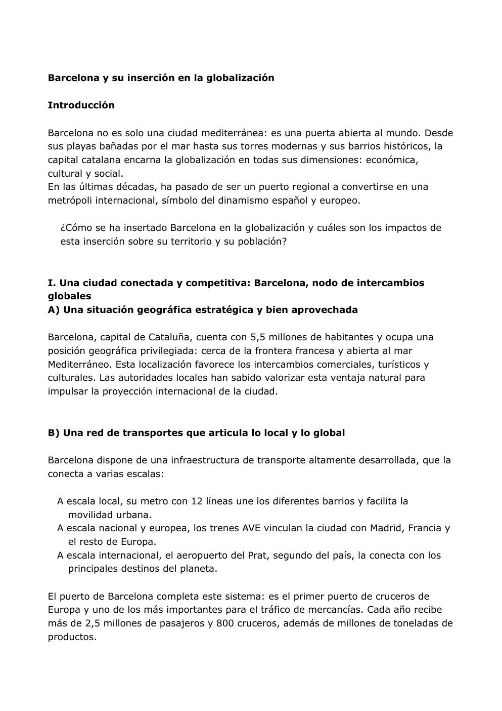 Prévisualisation du document Barcelona y su inserción en la globalización