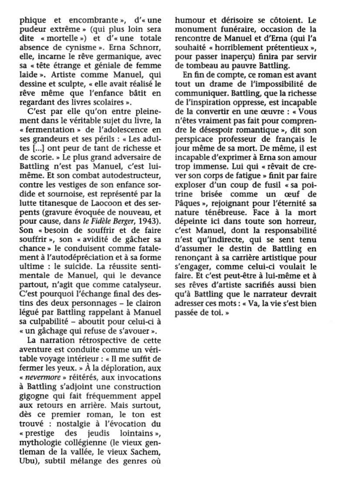 Prévisualisation du document Battling le TÉNÉBREUX OU la Mue périlleuse d'Alexandre Vialatte  (fiche de lecture et critique)