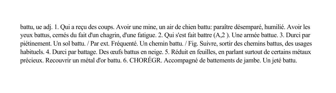 Prévisualisation du document battu, ue adj.