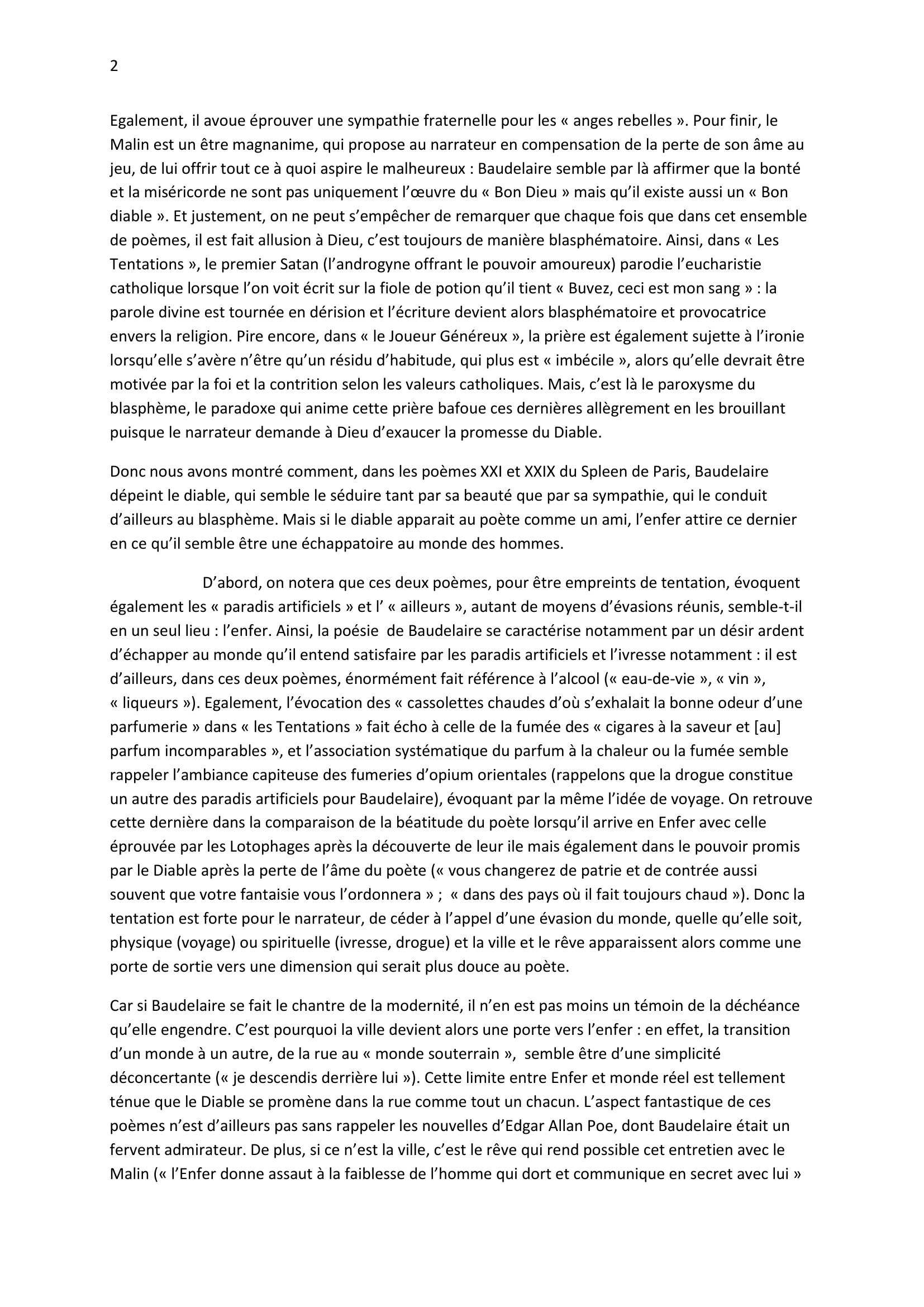 Prévisualisation du document Baudelaire, commentaire composé (le spleen de paris, poèmes 21 et 29)