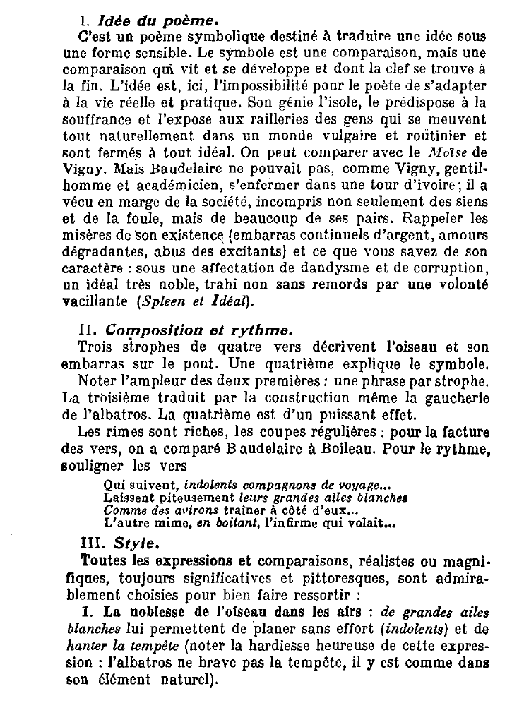 Prévisualisation du document BAUDELAIRE : L'ALBATROS. COMMENTAIRE