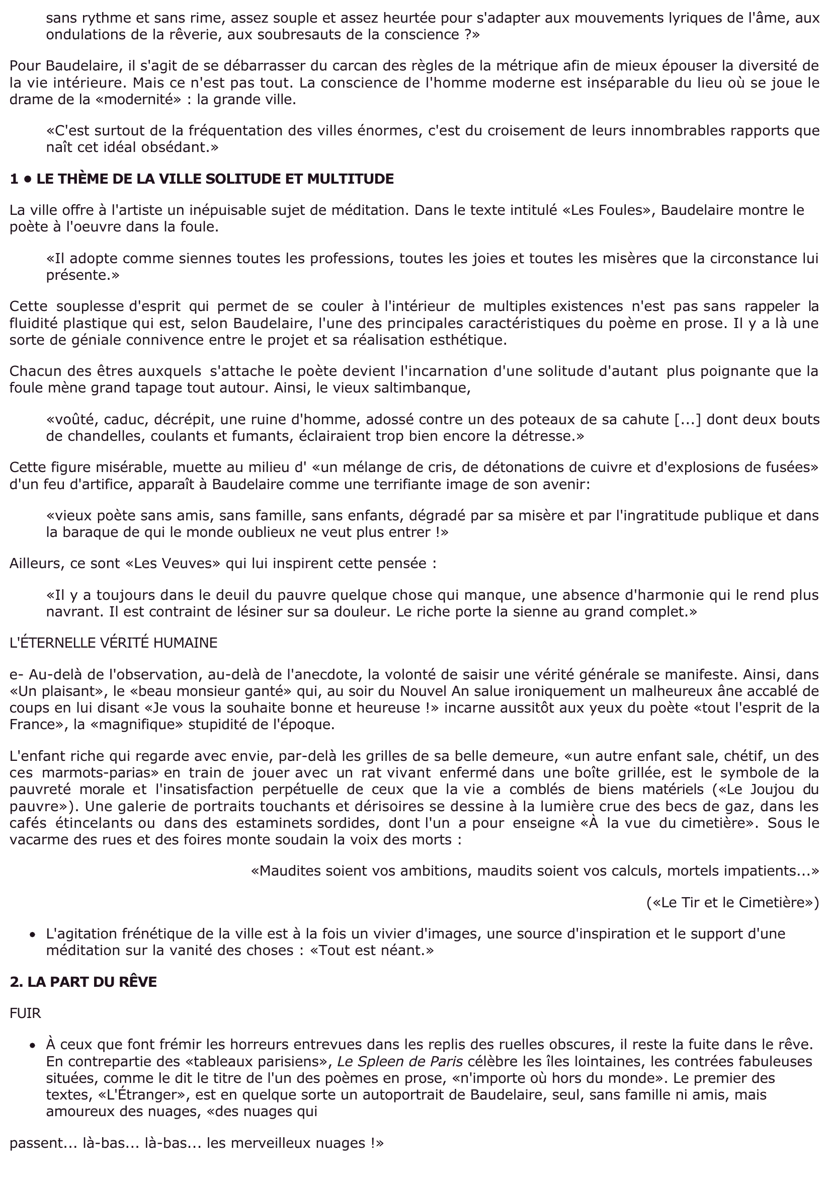 Prévisualisation du document BAUDELAIRE: LE SPLEEN DE PARIS (Analyse littéraire)
