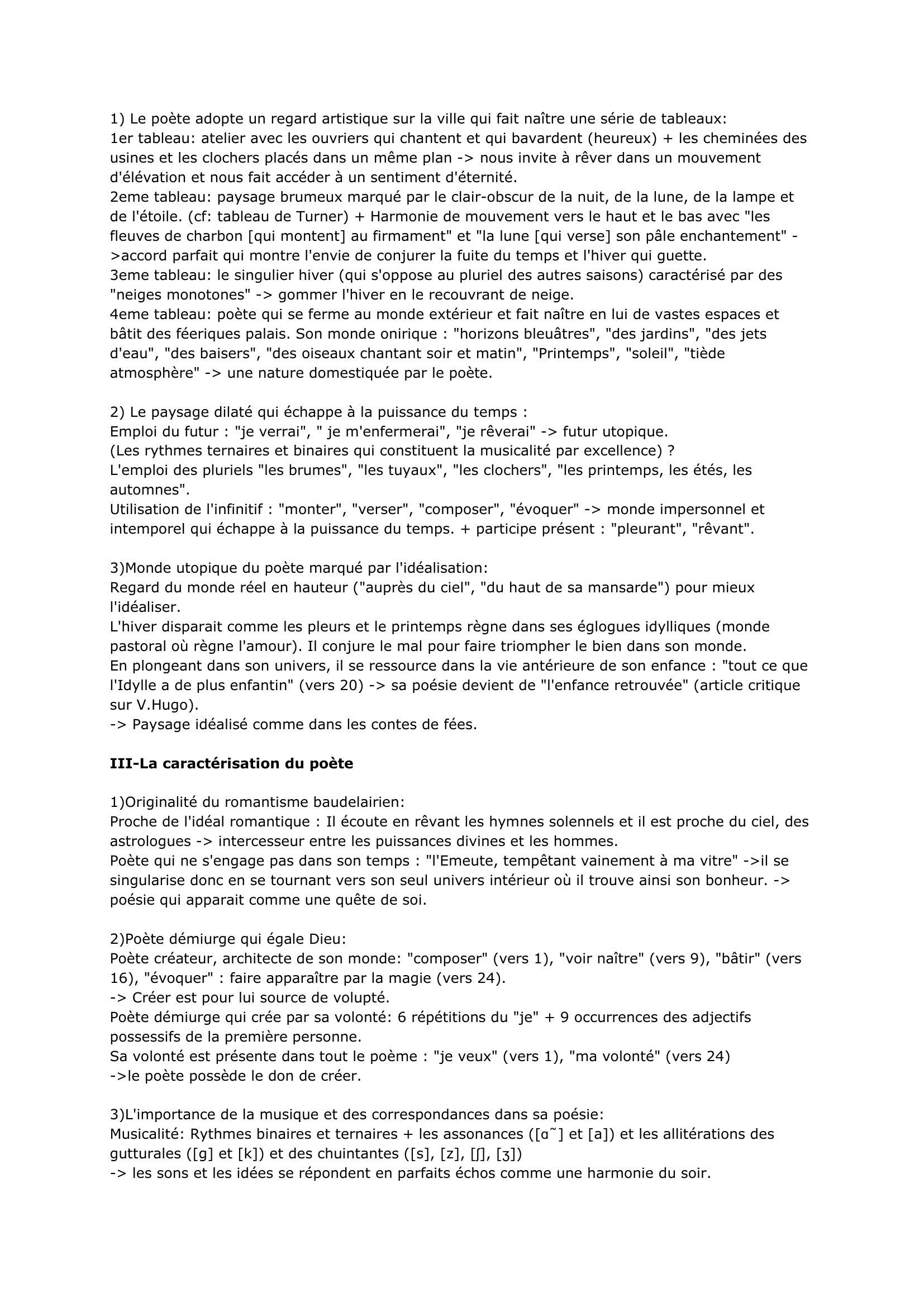 Prévisualisation du document Baudelaire, Les Fleurs du Mal: Paysage (Tableaux Parisiens) - commentaire composé