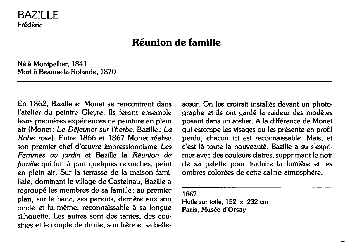 Prévisualisation du document BAZILLE Frédéric : Réunion de famille