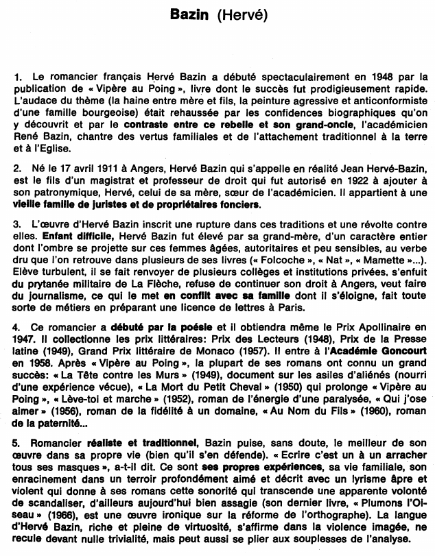 Prévisualisation du document Bazin (Hervé)