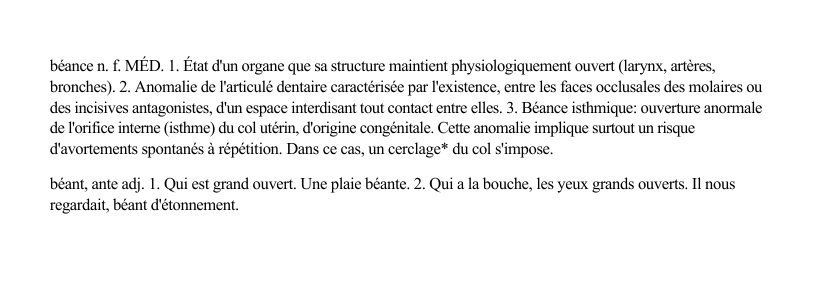 Prévisualisation du document béance n.