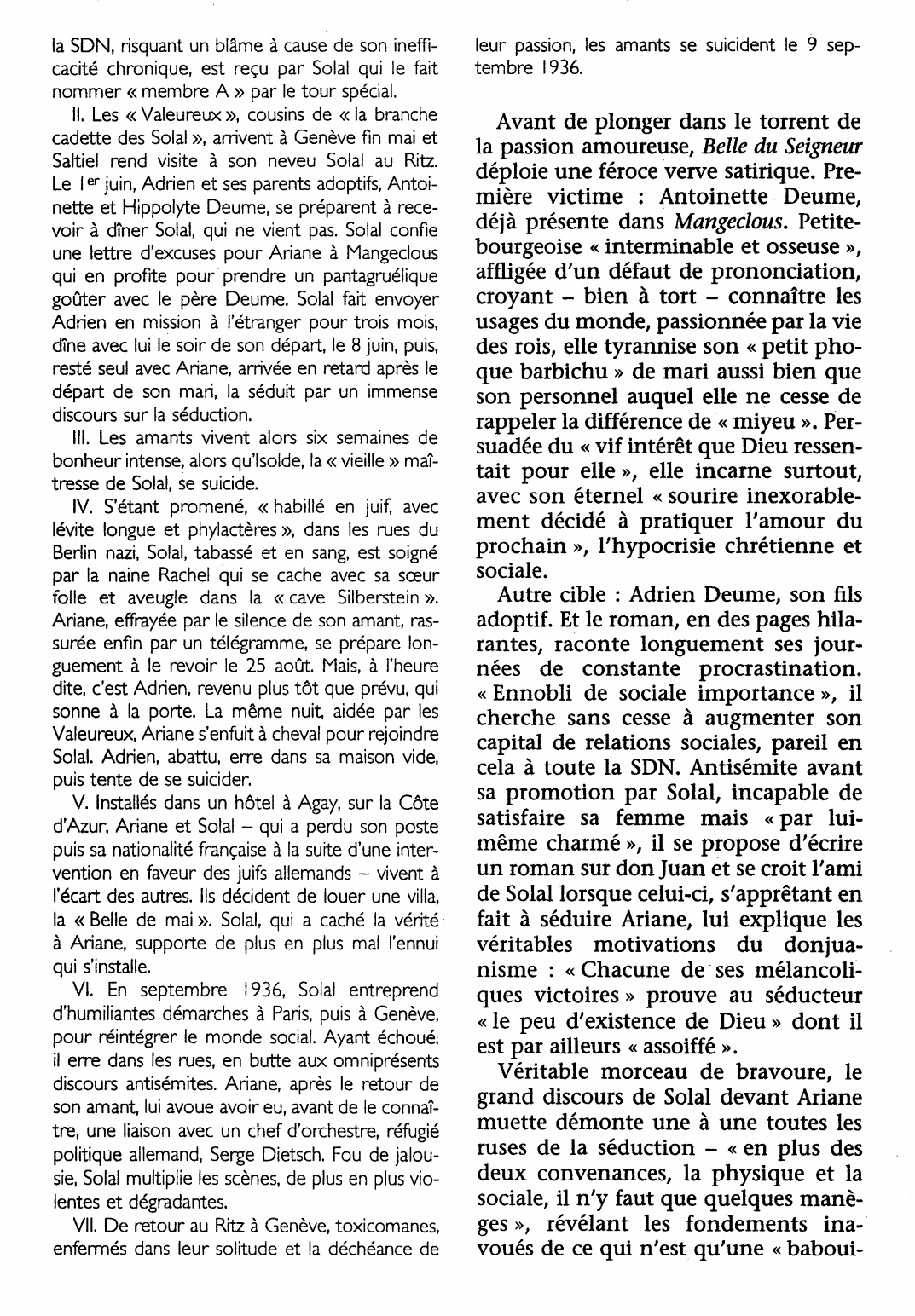 Prévisualisation du document Belle du Seigneur d'Albert Cohen (fiche de lecture et critique)