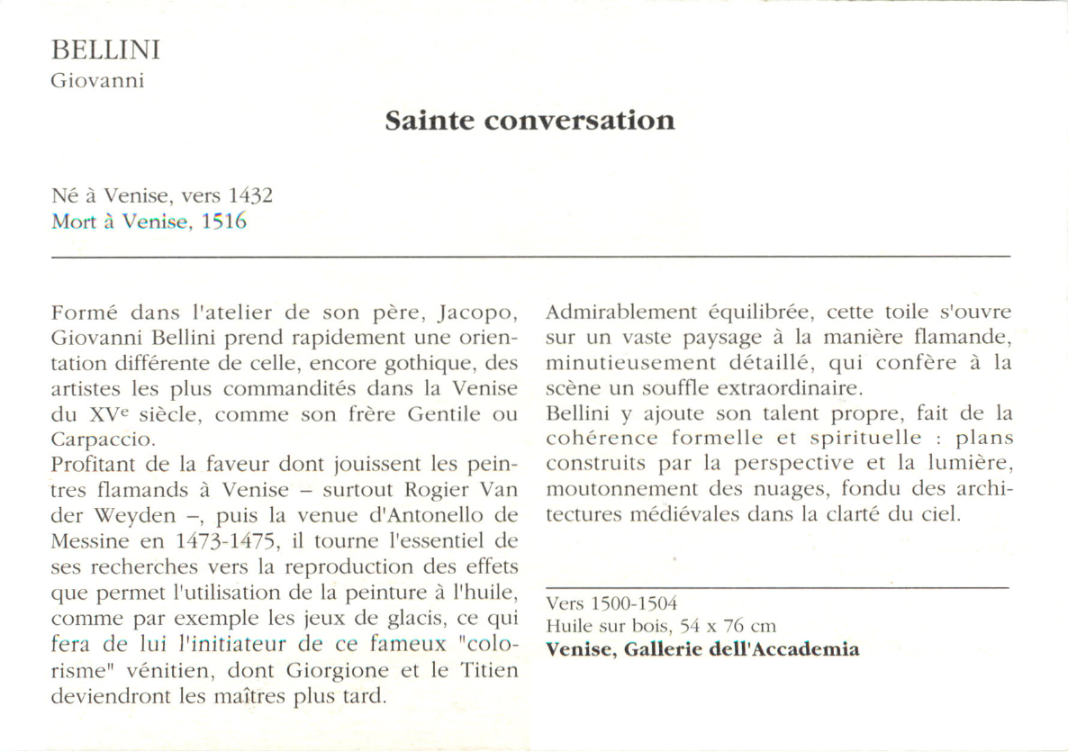 Prévisualisation du document BELLINI Giovanni : Sainte conversation