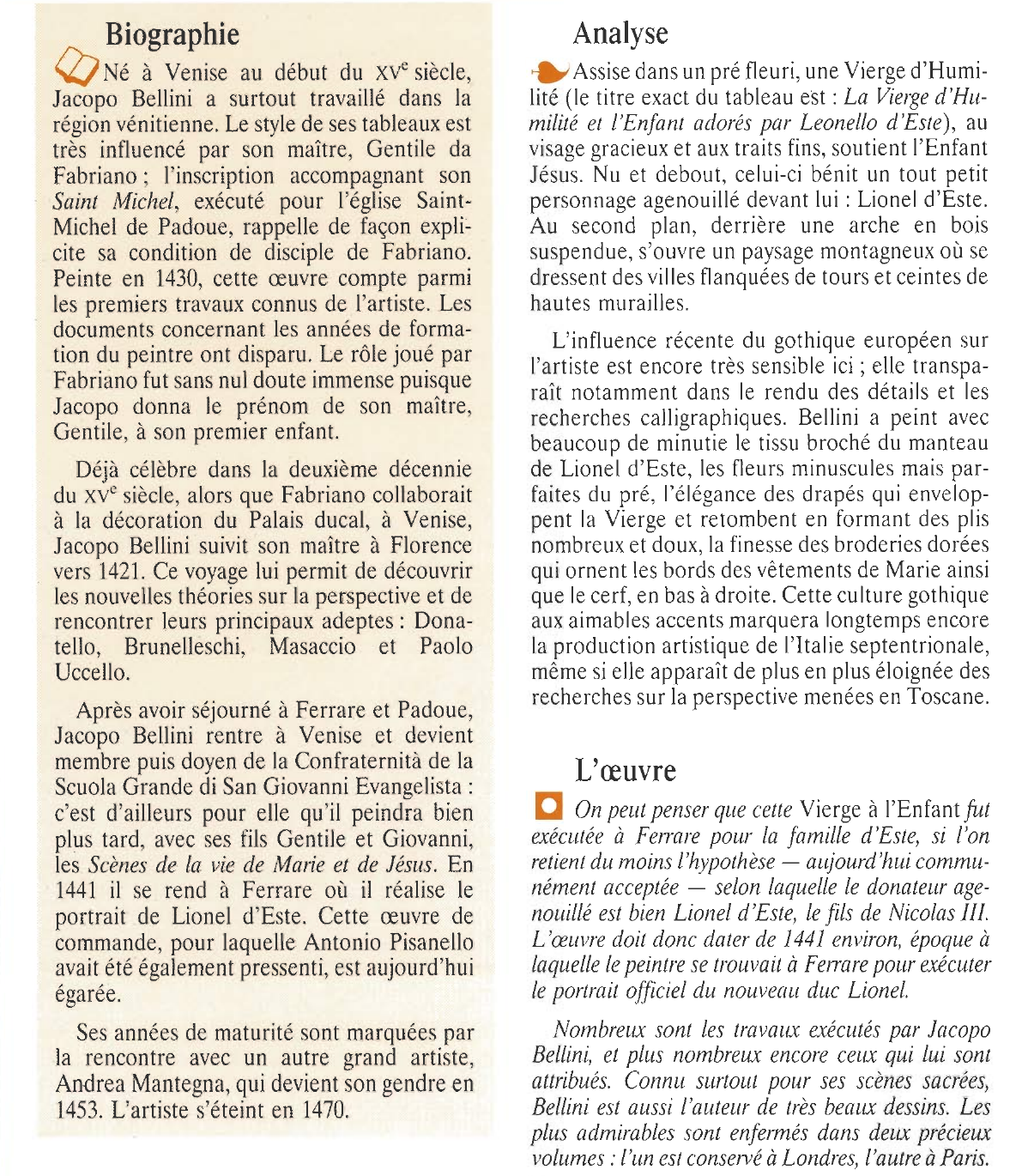 Prévisualisation du document BELLINI Jacopo : LA VIERGE D'HUMILITÉ ET L'ENFANT