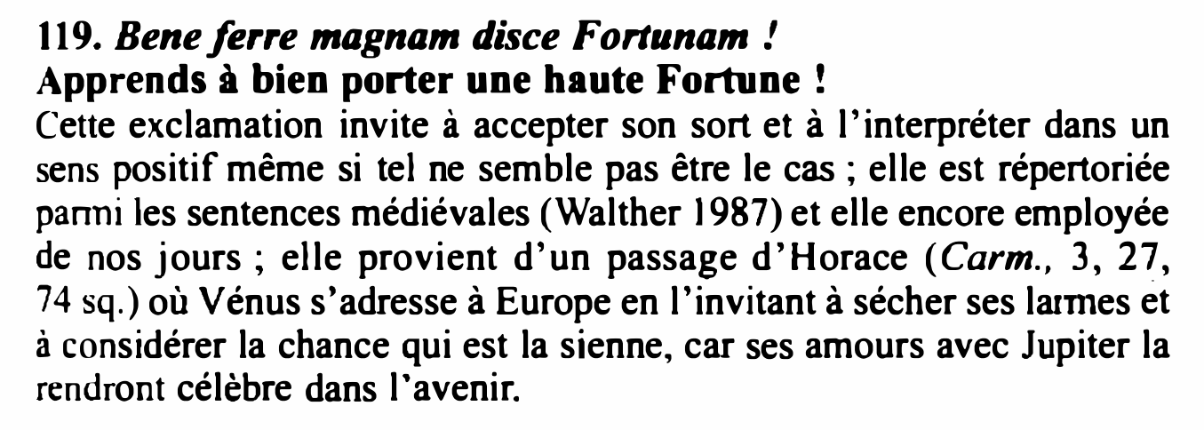 Prévisualisation du document Bene ferre magnam disce Fortunam ! Apprends à bien porter une haute Fortune !