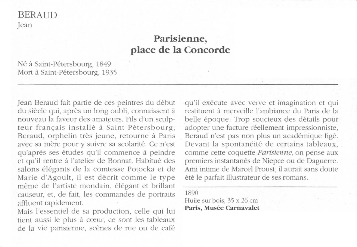 Prévisualisation du document BERAUD Jean : Parisienne, place de la Concorde
